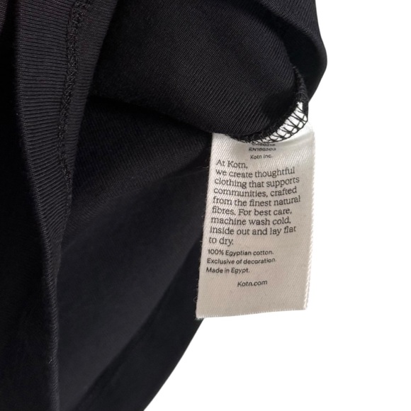 Kotn Size XS Black Micro-Rib 100% Egyptian Cotton Fitted Turtleneck Tee - Picture 5 of 7